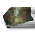 thumbnail image 3 of Fairy Tale Soft Flannel Fleece Blanket, Cartoon Style Fantasy Medieval Castle on a Hill with a Road from the Woodlands, Cozy Plush for Indoor and Outdoor Use, 60" x 80", Multicolor, by Ambesonne, 3 of 6
