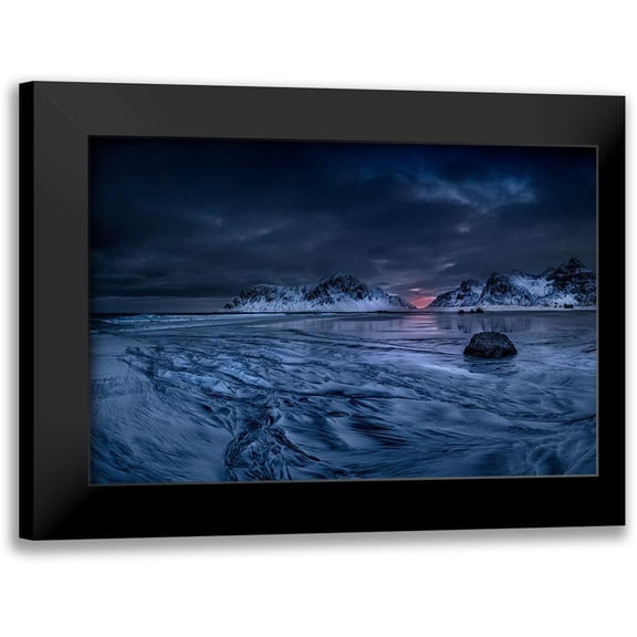 Olsson, Ronny 14x11 Black Modern Framed Museum Art Print Titled - Skagsanden Beach Lofoten