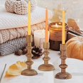 thumbnail image 2 of Acaoa Acacia Wood Pillar Candle Holder ,Set of 3 is a unique addition to your stylish home. Give your space a radiant illumination with these beautifully crafted candle holders., 2 of 5