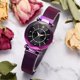 thumbnail image 3 of Reloj de cuarzo para mujer, esfera estrellada, cinturón de aleación, hebilla magnética, elegante reloj de pulsera informal, color morado, 3 of 4