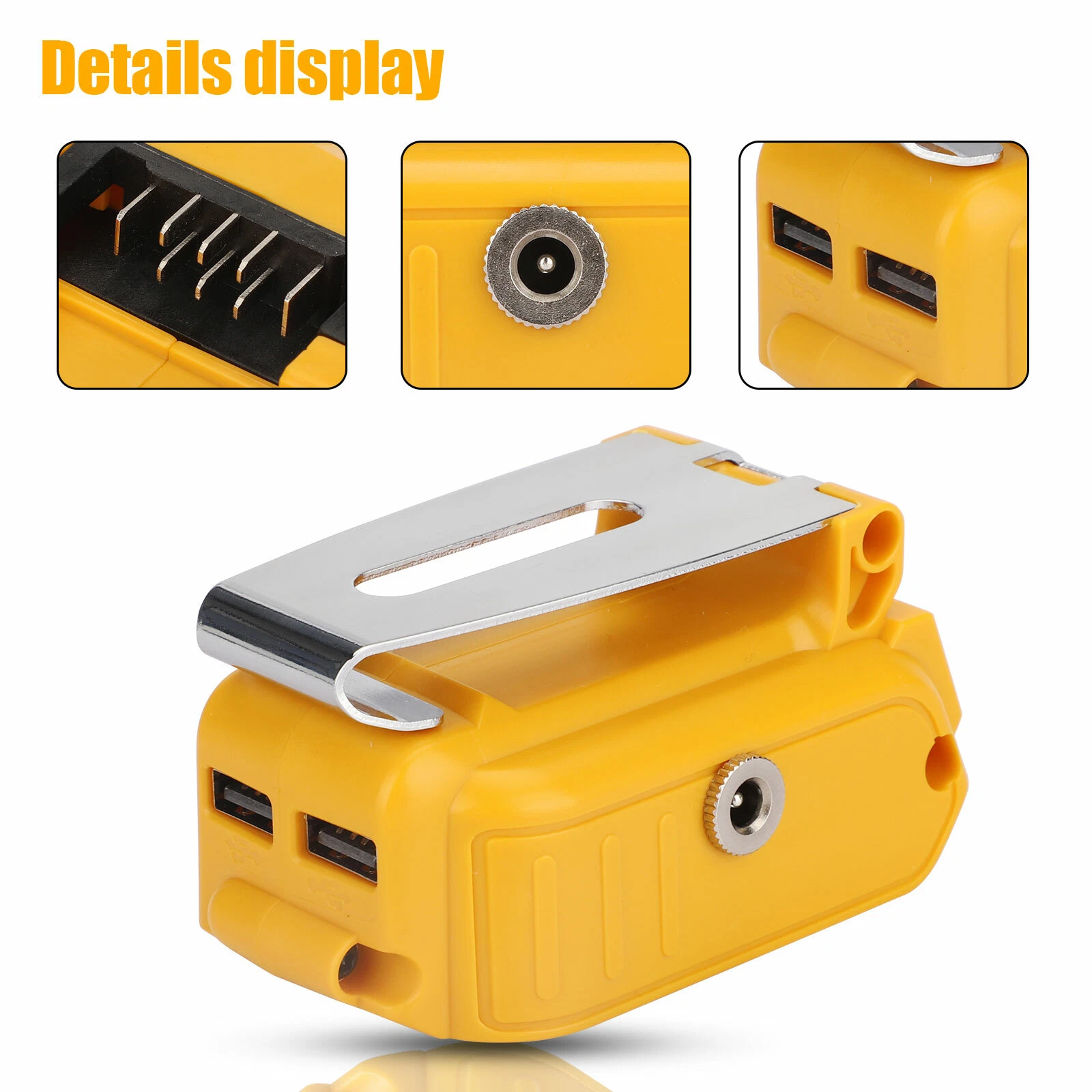 Dual USB Battery Charger Adapter Power Source Converter for Dewalt 14-21V Max
