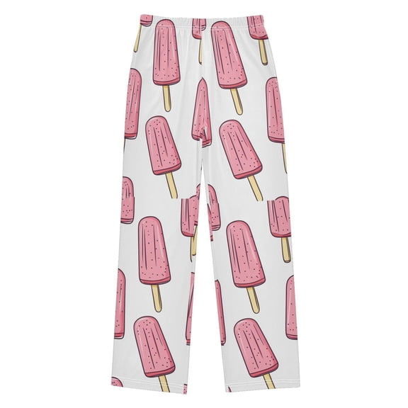 FORMRS Kids Pajama Pants with Pockets Size 6-8Y Boys Lounge Sleep Bottoms, Pink Ice Cream