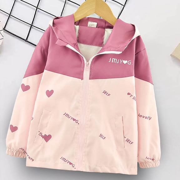 FSYBOA Girls Casual Jacket Size 14T, Loose Fit Zip Up Long Sleeve Hooded Fall Outerwear Pink