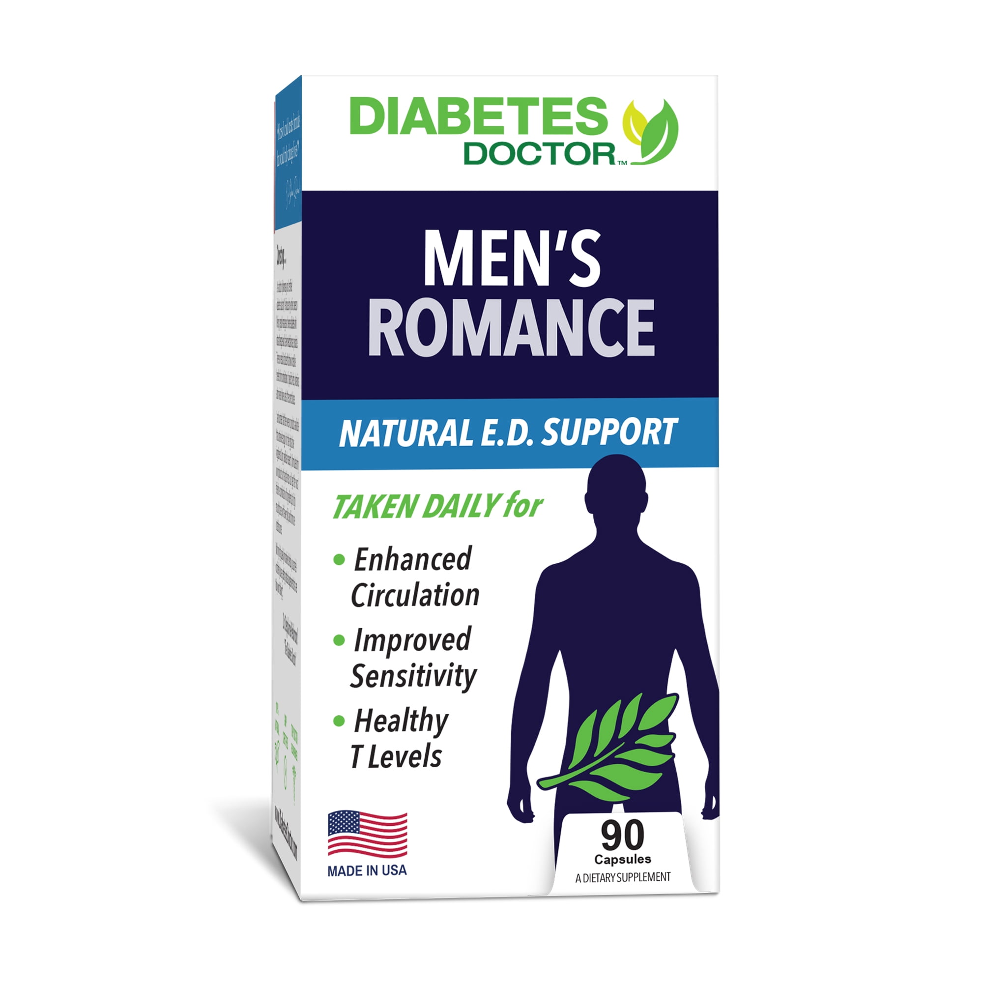 MEN'S ROMANCE Natural E.D. Support, by Diabetes Doctor with Tribulus