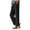 Black, variant on Simua Womens Cropped Pants Solid Color High Waisted Drawstring Casual Loose Trousers with Pockets