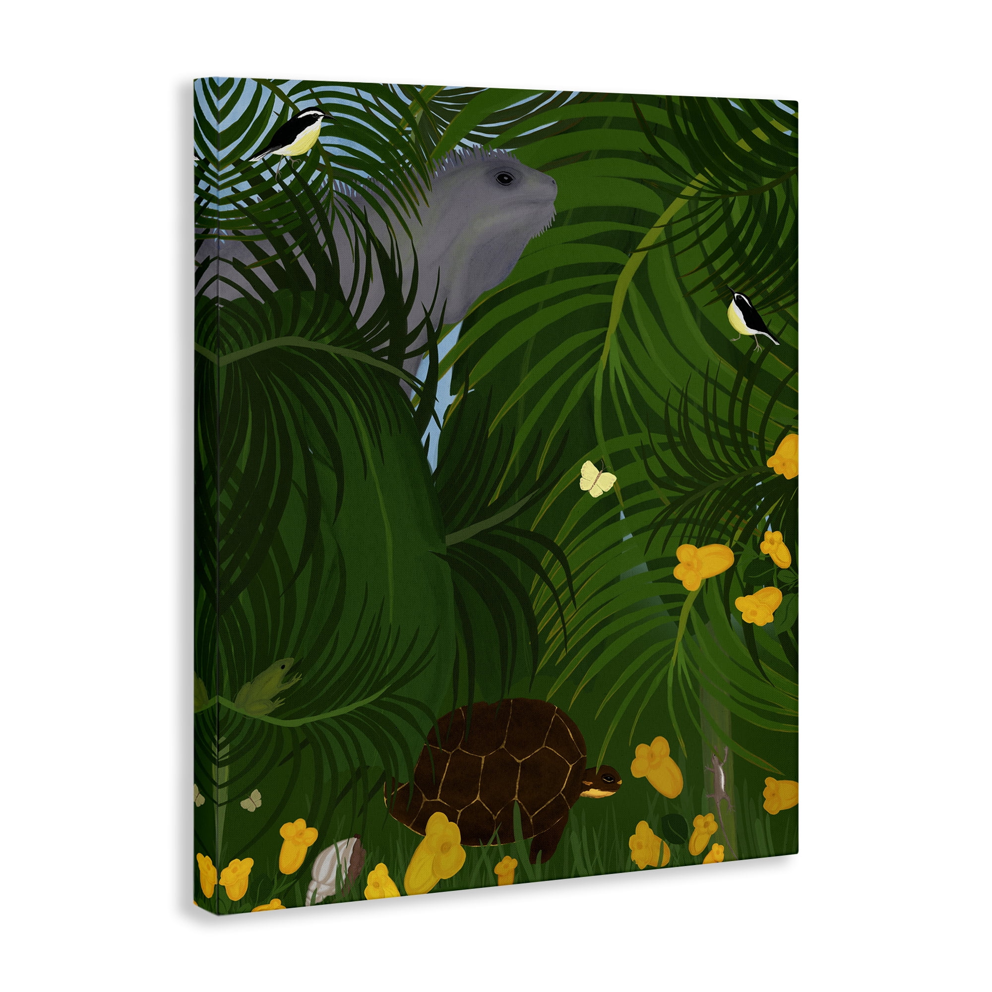 Stupell Industries Island Life Animals Animals Painting Wrapped Canvas Art Print Wall Art, 24 x 30