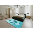 thumbnail image 5 of Ahgly Company Machine Washable Indoor Rectangle Transitional Dark Turquoise Green Area Rugs, 7' x 9', 5 of 7