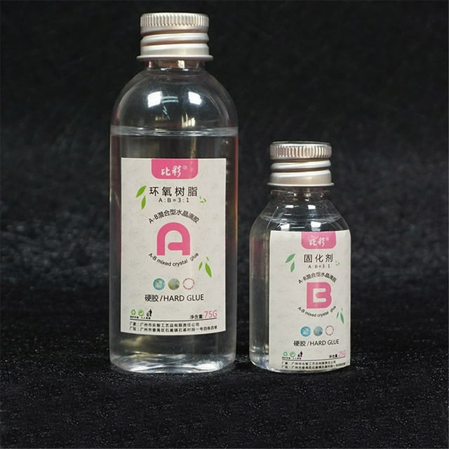 TIMIFIS Machine à Oignons Résine Transparente Époxy Haute Adhérence 3:1 Colle Cristal A&B Fabrication de Bijoux 100ml Appareils de Cuisine