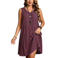 thumbnail image 6 of ZHOGXU Summer Casual Womens Dresses Sleeveless V Neck Loose Fit Dresses Fancy,Vacation, 6 of 9