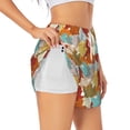 thumbnail image 3 of Lsque Fall Maple Leaves Printed Women's Running Shorts with Liner Pockets,Elastic Quick Dry Workout Athletic Gym Yoga Shorts,Womens High Waist Shorts-Medium, 3 of 9