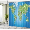 thumbnail image 5 of Ambesonne Map Shower Curtain, Daisy Lily Grass, 69"Wx70"L, Lime Green Blue, 5 of 5