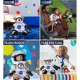 thumbnail image 4 of DolliBu Sitting Black Bear Astronaut Plush Toy - Super Soft Wild Life Astronaut Stuffed Animal with Space Helmet and NASA Astronaut Suit, Spaceman Doll Decor for Girls and Boys - 12.5 Inch, 4 of 8