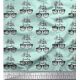 thumbnail image 1 of Soimoi Green Moss Georgette Fabric I Love London Text Print Fabric by the Yard 42 Inch Wide, 1 of 3