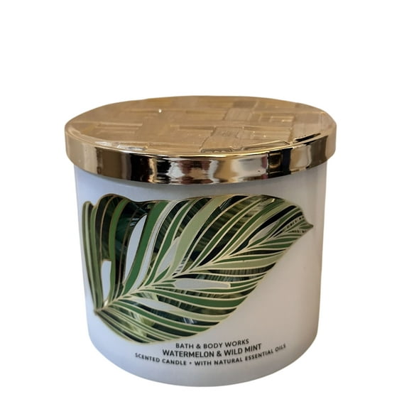 Bath and Body Works WATERMELON & WILD MINT 3-Wick Scented Candle (14.5 oz / 411 g)