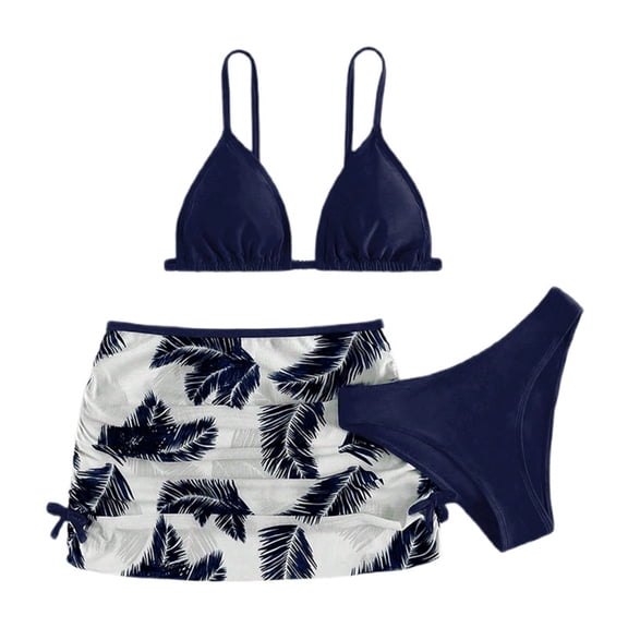 SONXAHE Toddler Girls UPF 50 Three Piece Bikini Set Breathable Beach Pool Water Park Swimwear