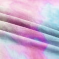 thumbnail image 4 of Womens Tie Dye Printed Ripped Cut Out Short Sleeve Stretch Casual Loose Tops T-shirts, Blue+red, X-Large, 4 of 5