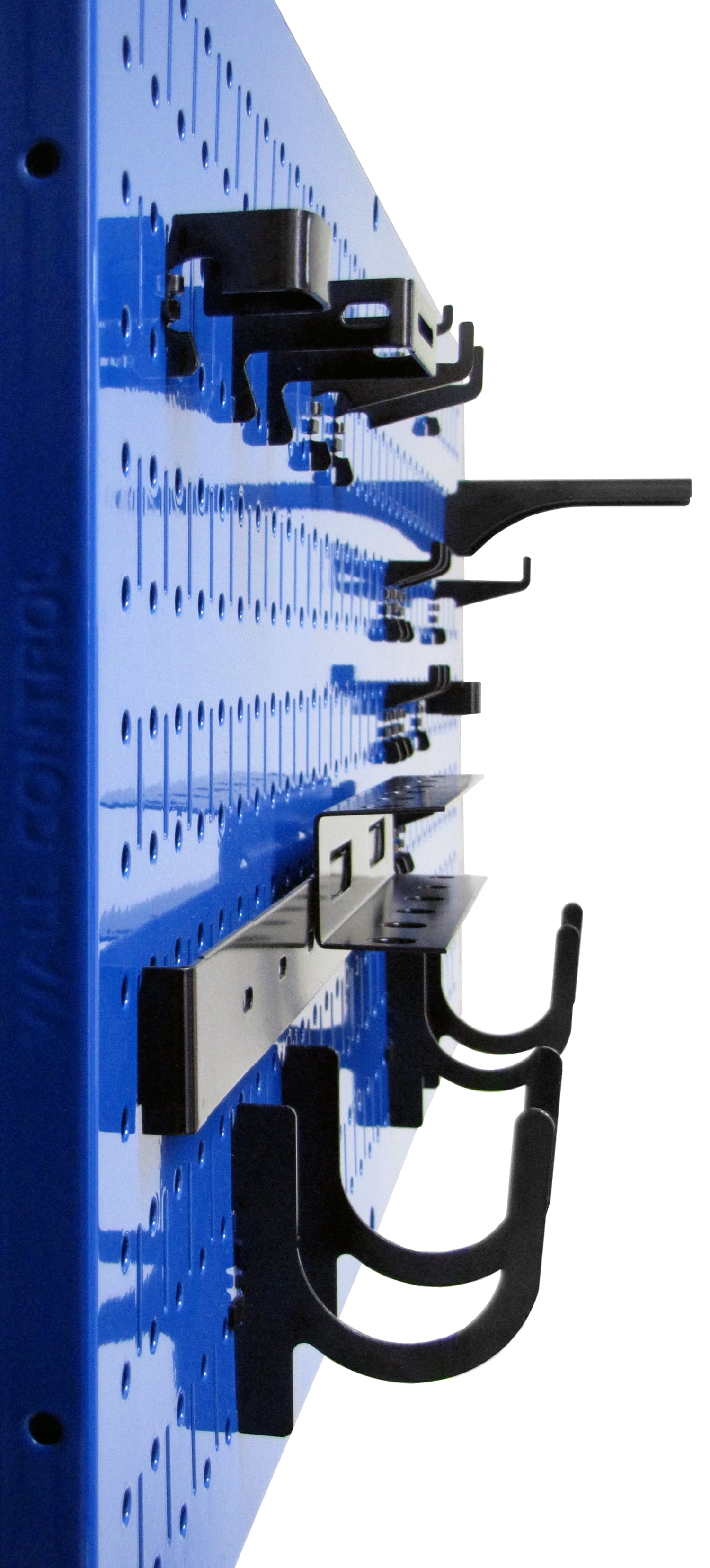 Wall Control Modular Pegboard Tool Organizer System - Wall-Mounted Metal Peg Board Tool Storage Unit for Pegboard Tiling (Blue Pegboard)