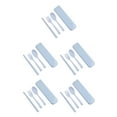 thumbnail image 1 of Thinsony Travel Portable Reusable 3 In 1 Spoon Fork Tableware Cutlery Set blue 5Set, 1 of 6