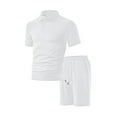 thumbnail image 2 of GERsome Mens Workout Short Sets 2 Piece Summer Short Sleeve V Neck Button Down T Shirts and Shorts Tracksuit Sets with Pockets S-3XL, 2 of 4