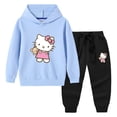 thumbnail image 5 of Hello Kitty-Sudadera con capucha para niña, pantalones deportivos, ropa de dos piezas para niño, conjunto de bebé de manga larga de algodón puro, moda bonita, 5 of 5