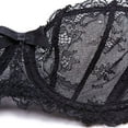 thumbnail image 6 of Varsbaby Lingerie Set for Women Sexy Lace Bra and Panty Thongs Sets Unlined Demi-Cup Underwire Bra and See Though Panties, 6 of 8