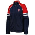 thumbnail image 2 of Women's G-III 4Her by Carl Banks Navy Boston Red Sox First Place Raglan Full-Zip Track Jacket, 2 of 3