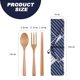 thumbnail image 2 of Juego de cubiertos de madera, palillos, cuchara, tenedor, utensilios de viaje, cubiertos reutilizables para el hogar, oficina, viajes, camping al aire libre, 2 of 5