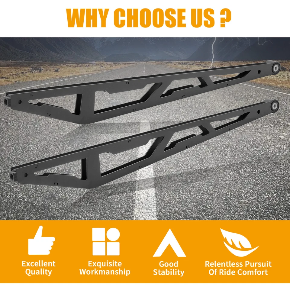 Kojem 0-7.5" Lift Rear Traction Bar Kit for 2007-2018 Chevy Silverado GMC Sierra 1500 4WD Steel Black Powder Coated