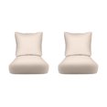 thumbnail image 1 of RSH Décor Indoor Outdoor Pillow Back Deep Seating Chair Cushion Set, 24" x 27" x 5" Seat and 25" x 21" Back, 2 Set Pack, Ivory, 1 of 6