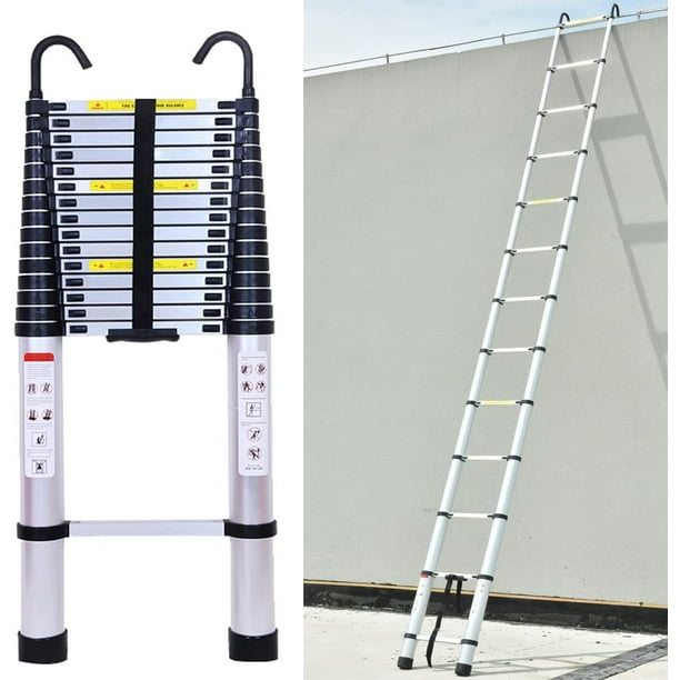 Bowoshen 20Ft/6.2M Telescoping Ladder New Style, Aluminum Extension