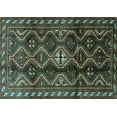 thumbnail image 1 of Ahgly Company Machine Washable Indoor Rectangle Persian Turquoise Blue Traditional Area Rugs, 4' x 6', 1 of 4