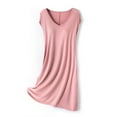 thumbnail image 2 of zbxnLI Womens V Neck Nightgowns with Built in Bra Pads Soft Comfy Sleepwear Dress Pajama Dresses, 2 of 5