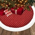 thumbnail image 6 of Mecorevxz 48 Inches Red Black Buffalo Plaid Christmas Tree Skirt Rustic Thick Xmas Tree Skirt with Snowflake Elk and Santa Claus for Christmas Decor(D), 6 of 9