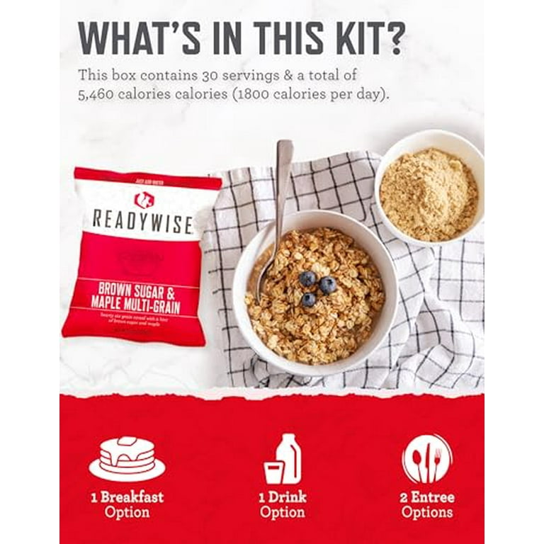 Readywise Halal Prix Kit Survie Alimentaire ReadyWise 124 Portions – Conservation 25 Ans | Pour Urgences, Camping Pack Survie ReadyWise