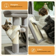 PAWZ Road 30 Cat Tree Condo with Sisal Scratching Post Tower Ramp for Indoor Cats, Gray