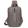 thumbnail image 1 of Men Sling Backpack Fashion Splash-proof Solid Color Chest Bag Crossbody Purse, 1 of 8