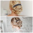 thumbnail image 4 of Unique Bargains 1 Pc Women's Crystal Bud Side Comb for Parties Dark Blue Plastic, 4 of 4