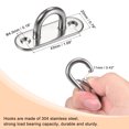 thumbnail image 3 of Unique Bargains Ceiling Hooks 304 Stainless Steel 60x20mm Oval Plate U Shape Hooks 2Pack, 3 of 5