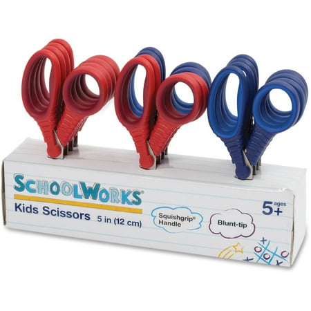 SchoolWorks® Kids' Scissors, 5", Blunt Point, Assorted Colors, Set Of 12 Scissors