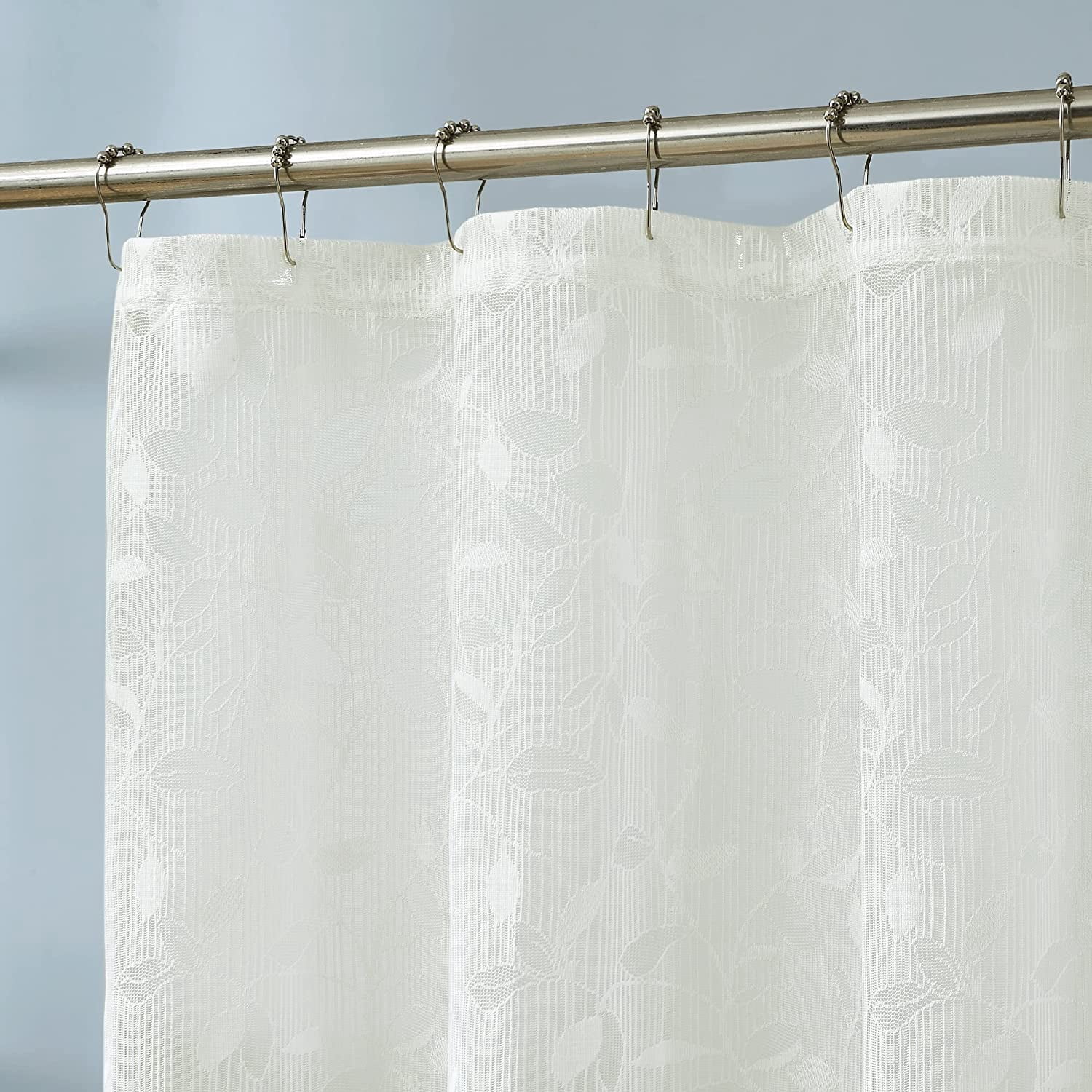 Warm Home Designs 36" W x 72" L Ivory Lace Shower Curtain. GR Ivory 36