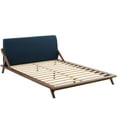 thumbnail image 3 of Modway Luella Solid Wood/Fabric Queen Platform Bed in Walnut/Blue, 3 of 6