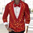 thumbnail image 4 of Mifsaly Valentines Long Sleeve Shirt Men Red Valentine Shirts Button Down Heart T-Shirts Collared Floral Print Vacation Tops with Girlfriend Wife Date Outfits S, 4 of 7