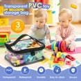 thumbnail image 5 of 3 Pcs Toy Storage Bags Clear PVC Toy Organizing Bags with Zipper and Handle Reusable Board Game Storage Waterproof Toy Storage Organizer for Building Blocks Toys Books, 5 of 9