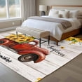 thumbnail image 4 of Sunflower Truck Area Rugs 8'x10', Small Throw Rugs for Living Room Patio, Elegant Yellow Floral Summer Botanical Wooden Indoor Outdoor Rug Non-Slip Low Pile Carpet Runner Reversible Floor Mats, 4 of 8