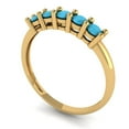thumbnail image 2 of 0.35 ctw Wedding Band for Women - 18K Yellow Gold Simulated Turquoise Stackable Eternity Ring, 2 of 6