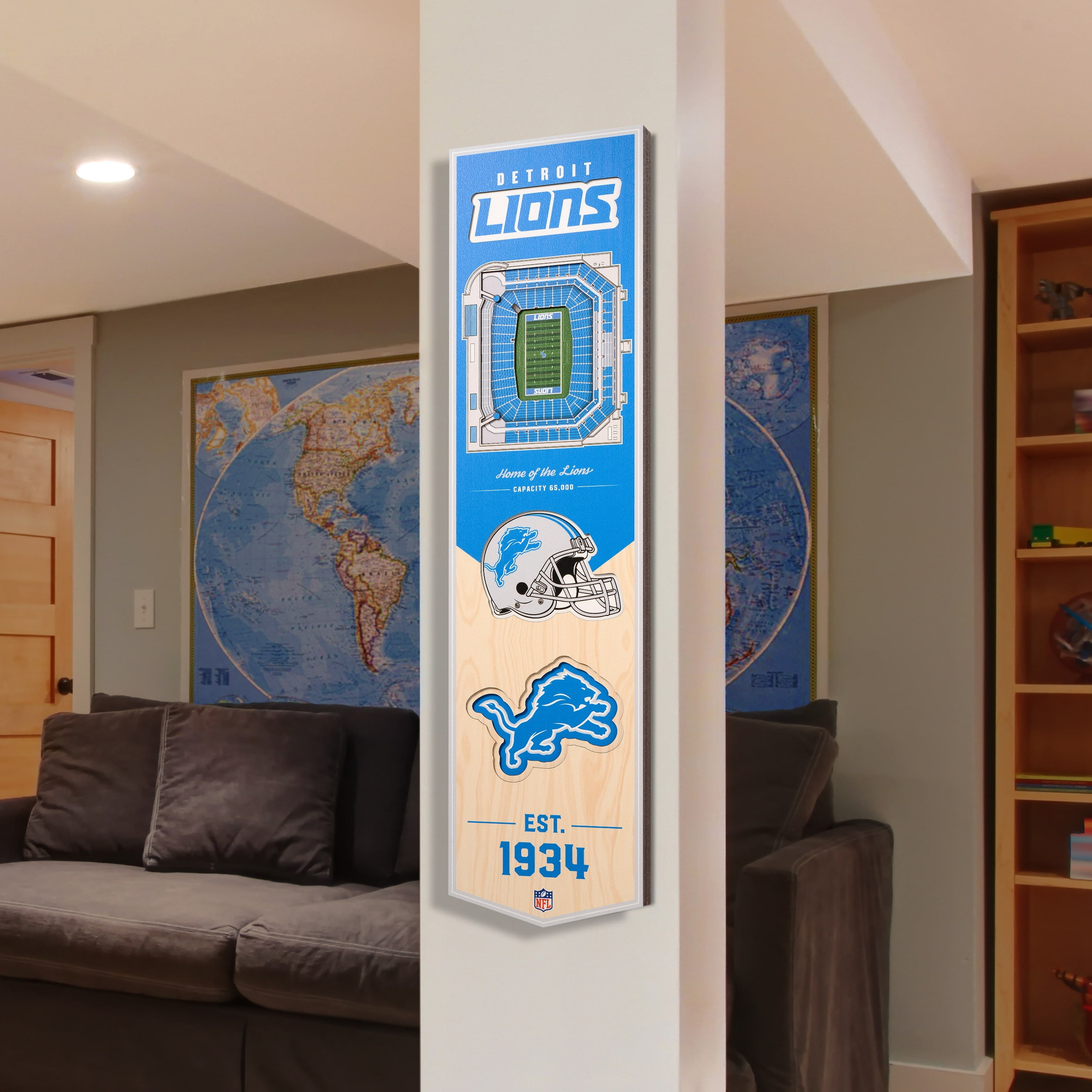 Detroit Lions 8'' x 32'' 3D StadiumView Banner