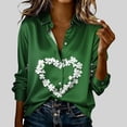 thumbnail image 1 of TaTaai Women St. Patrick's Day Printed Long Sleeve Shirt Casual Round Neck Fashion Blouse Lightweight Soft Polyester Top for Daily Party Office Vacation All Seasons Wear Gift, 1 of 5