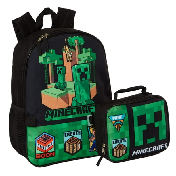 Mochila RALME Minecraft de 16 pulgadas con set de lonchera para