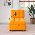 thumbnail image 3 of Convertible Pull-Out Sofa Bed with Phone Holder, Single Sofa Chair with Soft Teddy Velvet Fabric – Space-Saving Design, Easy Transform into Bed for Small Spaces, Living Room, Office, 3 of 15