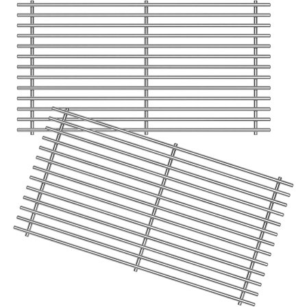 18 7/8" SUS304 9MM Cooking Grates for Weber Genesis II E210 Grill Grates for Weber Genesis II E-210 S-210 Genesis LX E240 S-240, 2-Pack Grill Grate for Weber 60004001 65004001 66801 66094
